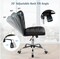 Black Modern Rolling Faux Leather Armless Desk Chair with Metal Base for Home Office